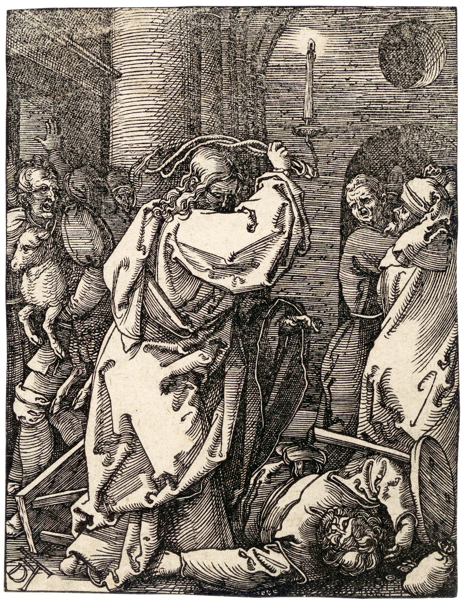 Christ driving the Money Changers from the Temple from the series The Small Passion; 1508/1509; woodcut; probably from the collections of the Poznań Society of Friends of Sciences MNP G 21814