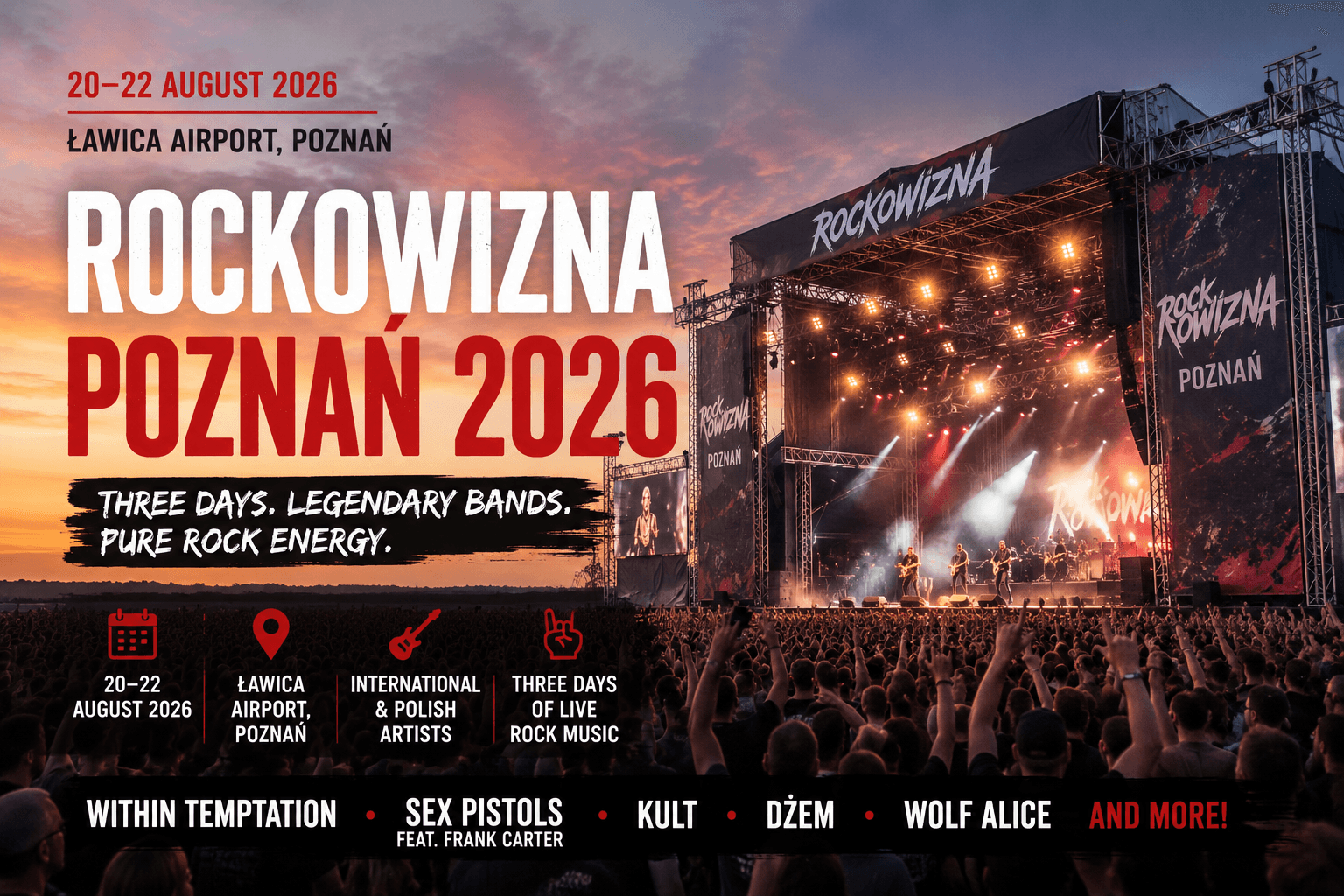 Rockowizna Poznań 2026: Three Days of Rock at Ławica Airport