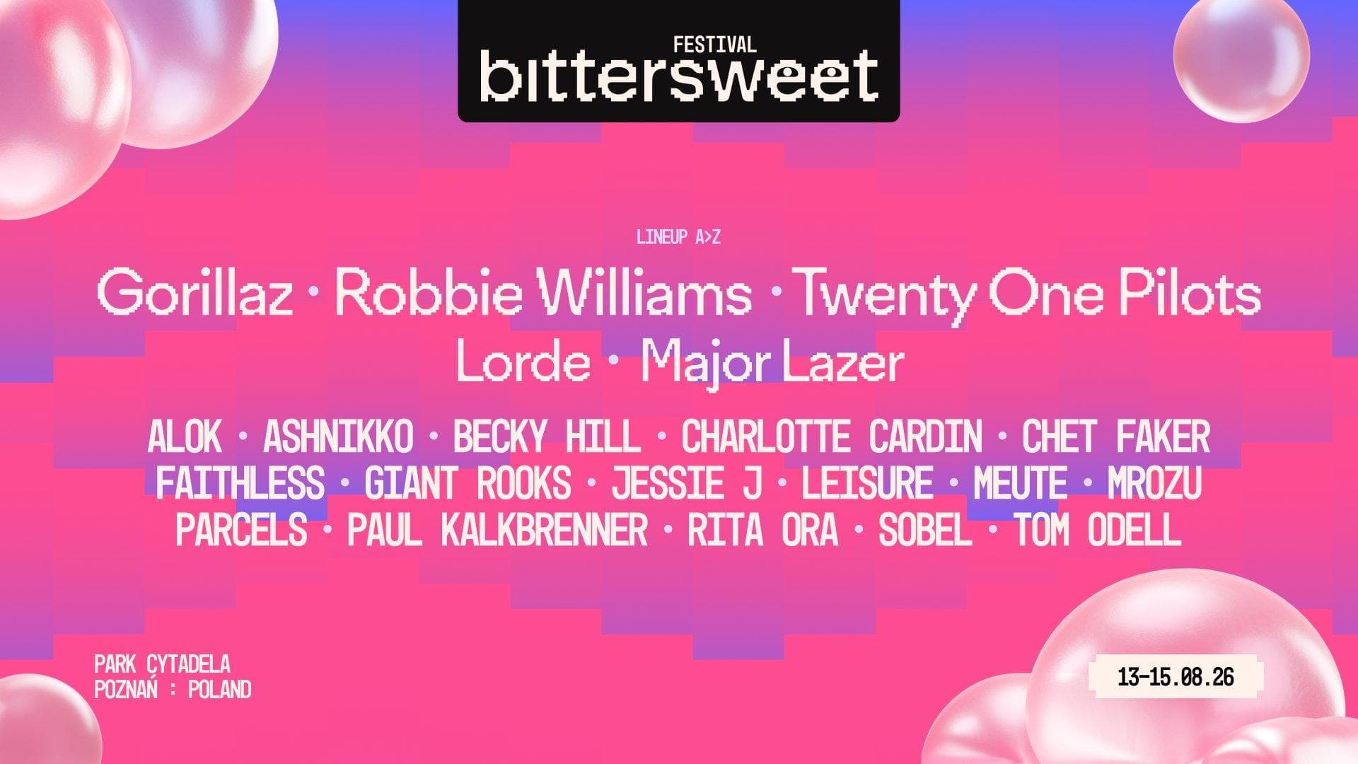 BitterSweet Festival Poznań 2026: Lorde and Twenty One Pilots Coming to Park Cytadela